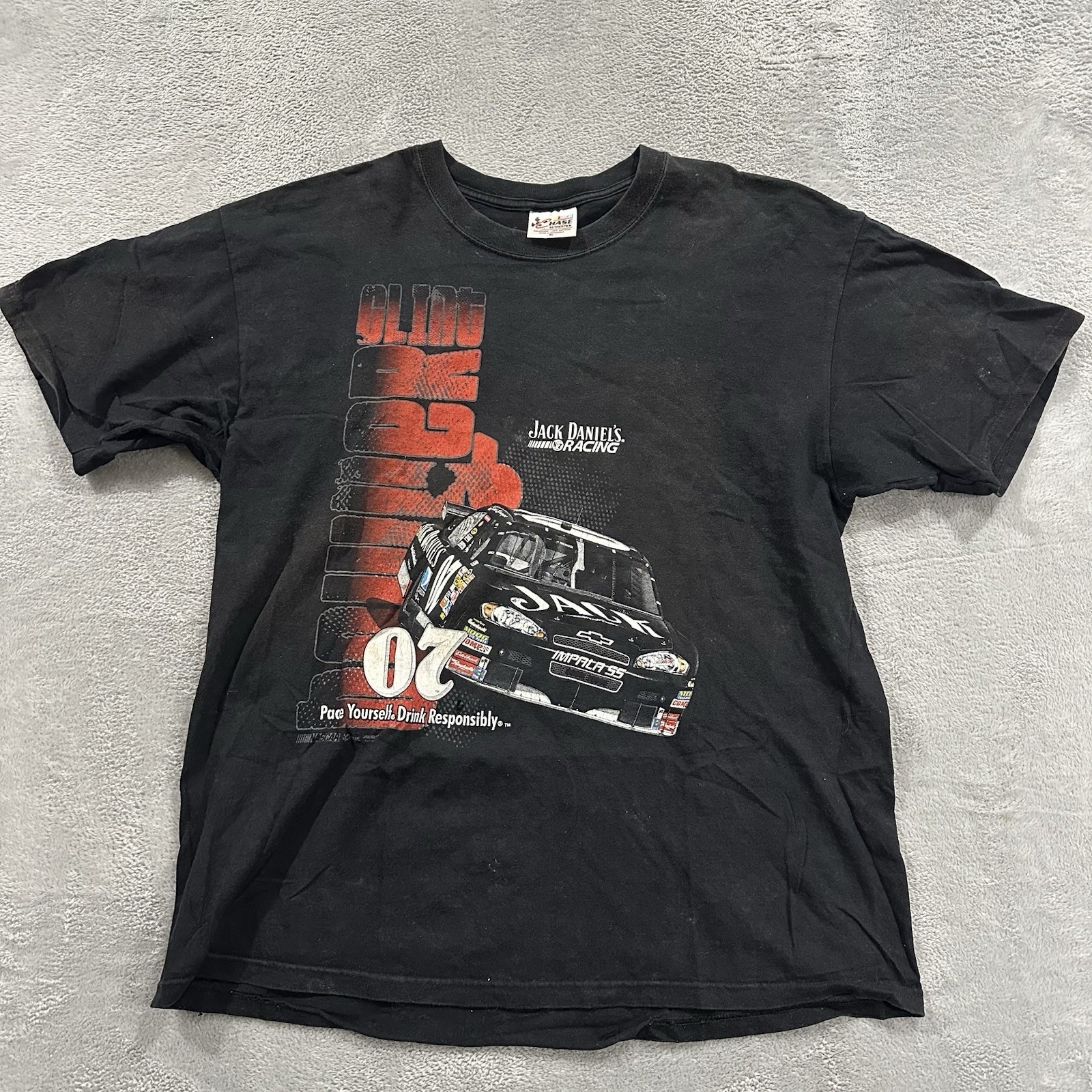 Jack Daniels Nascar Impala T Shirt Men Xl Clint Bowyer Crewneck Graphic Black